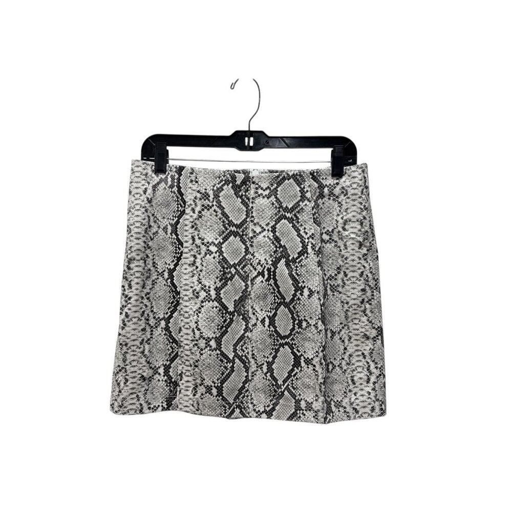 LULUS Women Venture Out Snake Print Vegan Leather Mini Skirt LARGE